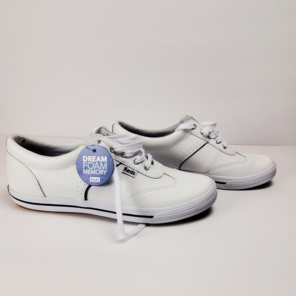 keds womens courty core leather lace-up sneakers